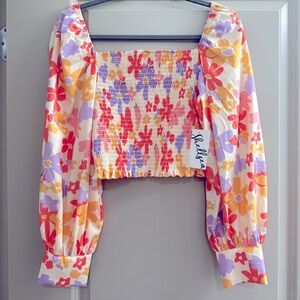 NWT smocked boutique top